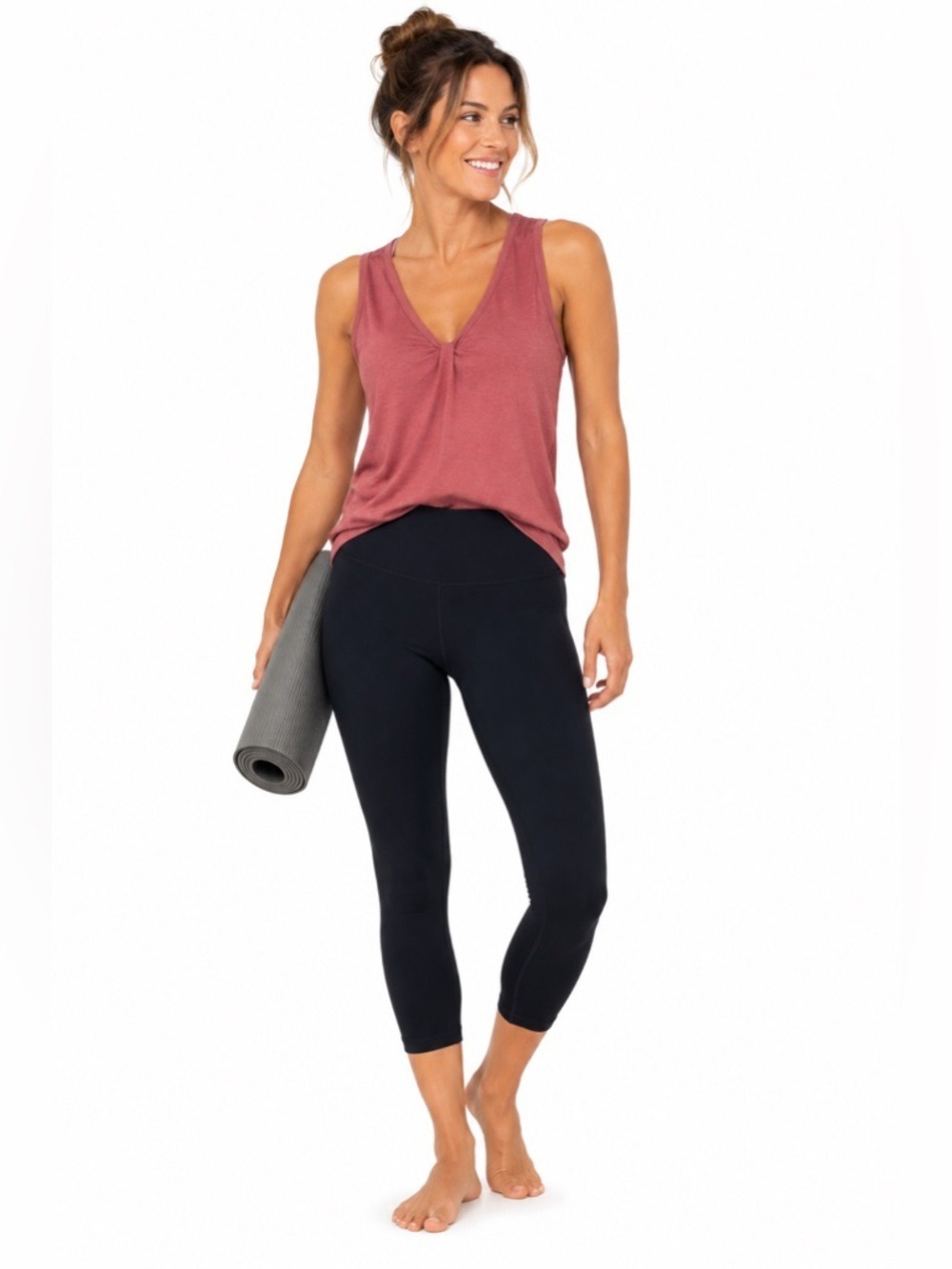 GAPFit Capri Yoga Pants L Black Stretch High Rise Soft Activewear Casualcore